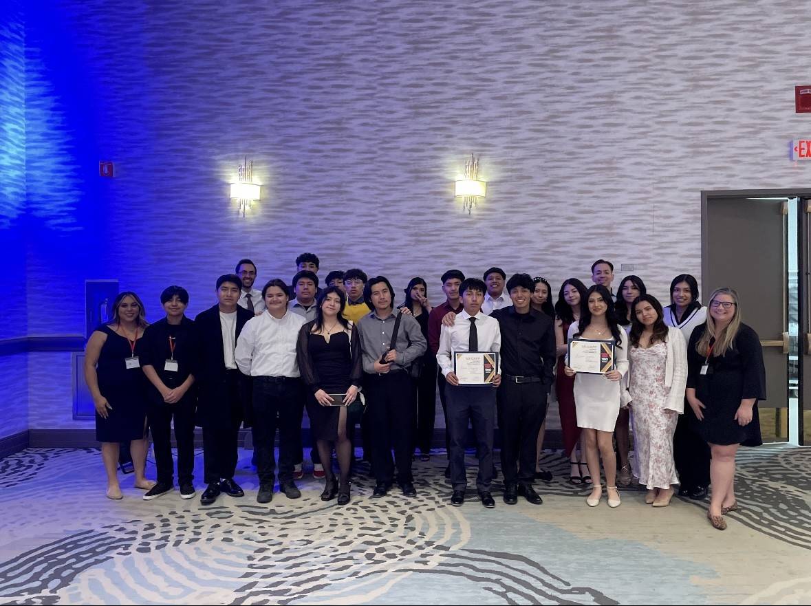 group of students enjoying a banquet